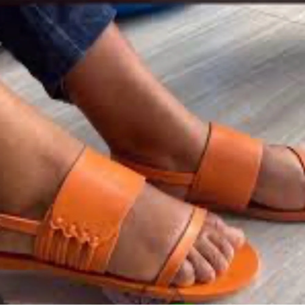Zara Bold Orange Sandals - Picture 4 of 7